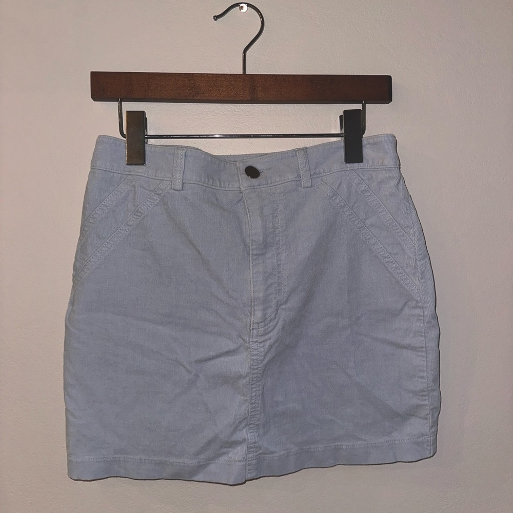 Blue Felt Mini Skirt